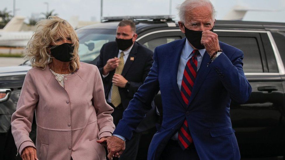 Democratic presidential nominee Joe Biden and his wife Jill
