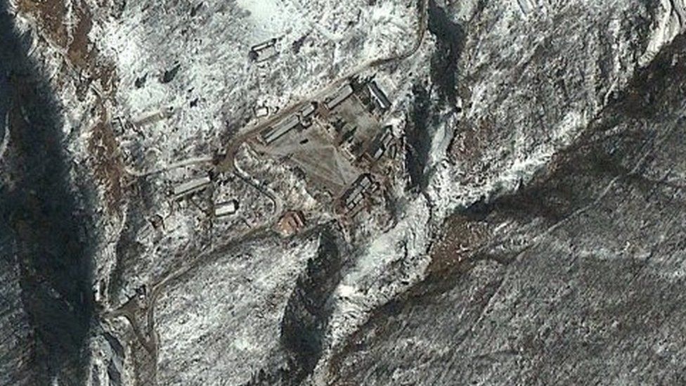 This DigitalGlobe satellite image of the Punggye-ri Nuclear Test Facility in North Korea was taken February 11, 2013.