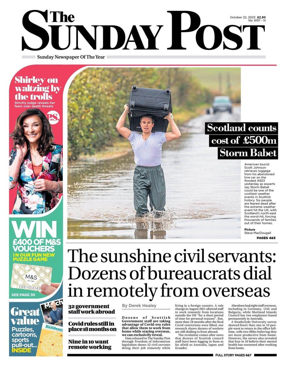 Scotland's papers: Flood recovery costs and Bobby Charlton tributes - BBC  News