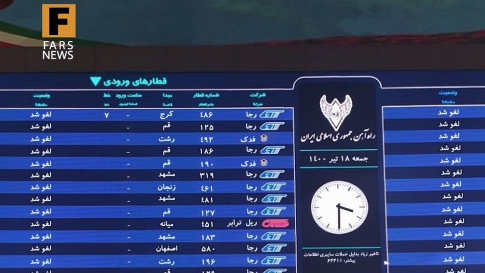 train displays hacked in iran