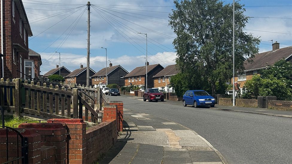 Wide view of Ravenna Road, in the Hylton Red House area of Sunderland, looking up the street