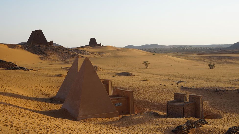 The Nubian pyramids in Meroe, Sudan