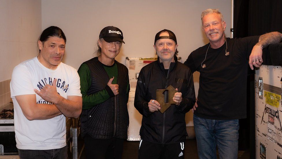 Robert Trujillo, Kirk Hammett, Lars Ulrich and James Hetfield of Metallica