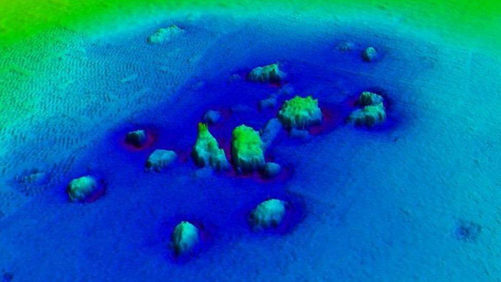 Acoustic image of Dunwich's underwater remains
