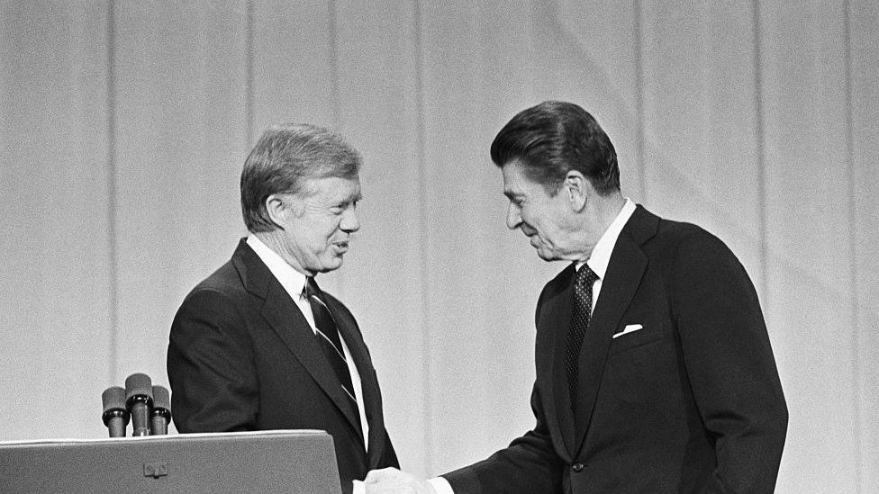 Jimmy Carter and Ronald Reagan