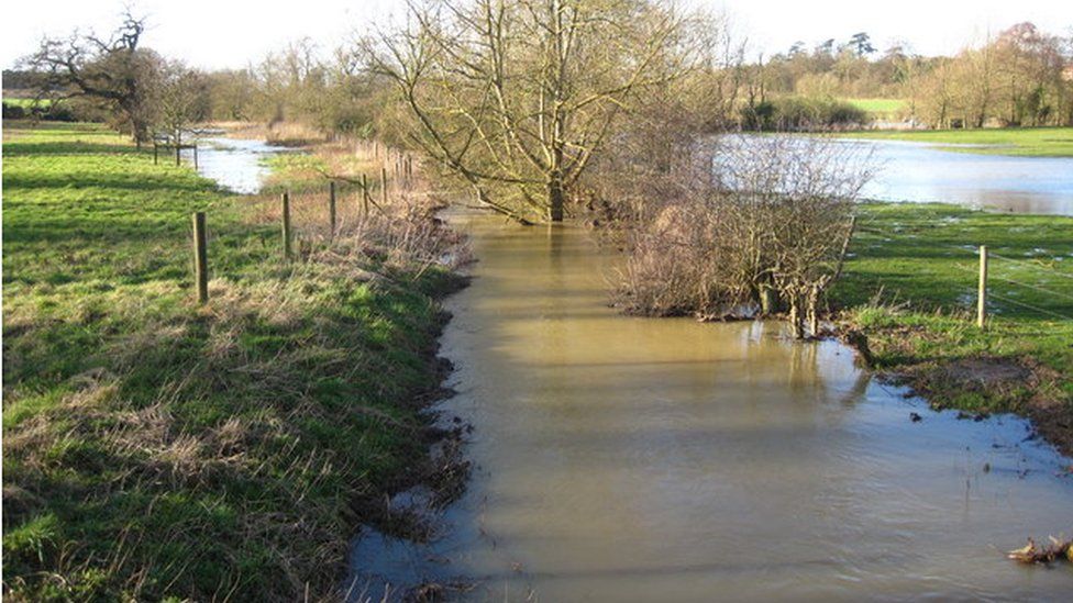 Flood at Coddenham, Suffolk