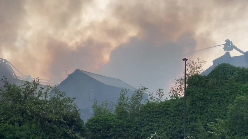 Huge blaze at building in Preston