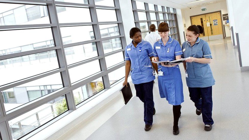 Nurses walking in a hospital