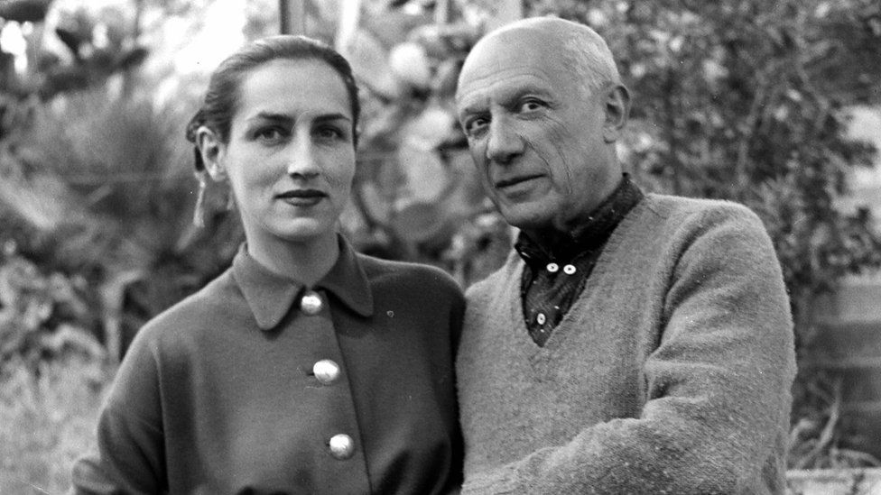 Pablo Picasso and Francoise Gilot, 1952