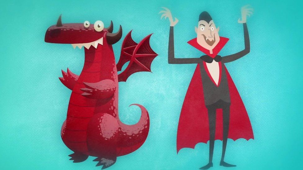 Dragon and vampire graphic