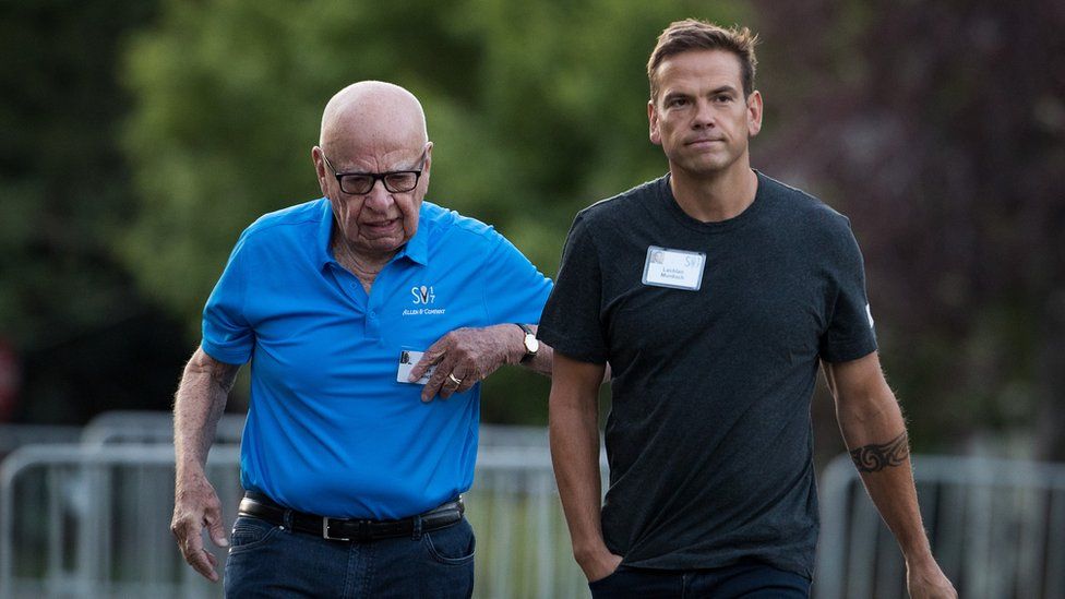 Rupert Murdoch, executive chairman of News Corp and chairman of Fox News, and Lachlan Murdoch, co-chairman of 21st Century Fox