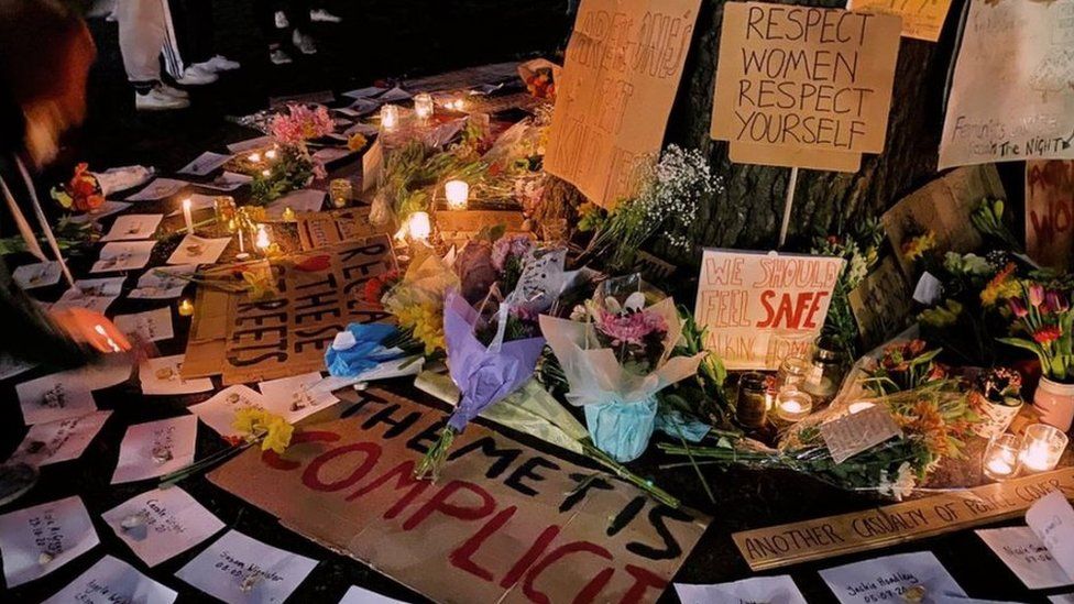 Placards and candles