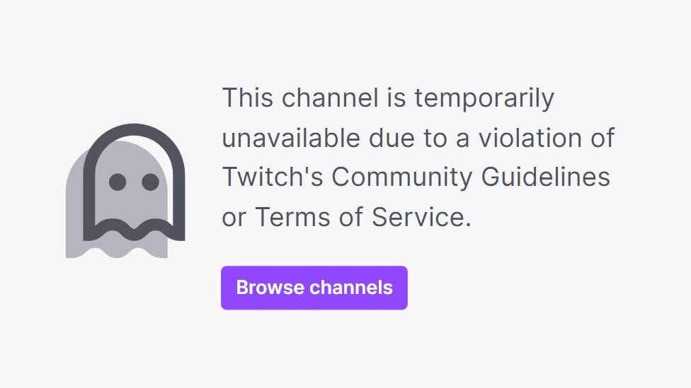 Сообщение об ошибке: Этот канал временно недоступен из-за нарушения принципов сообщества Twitch
