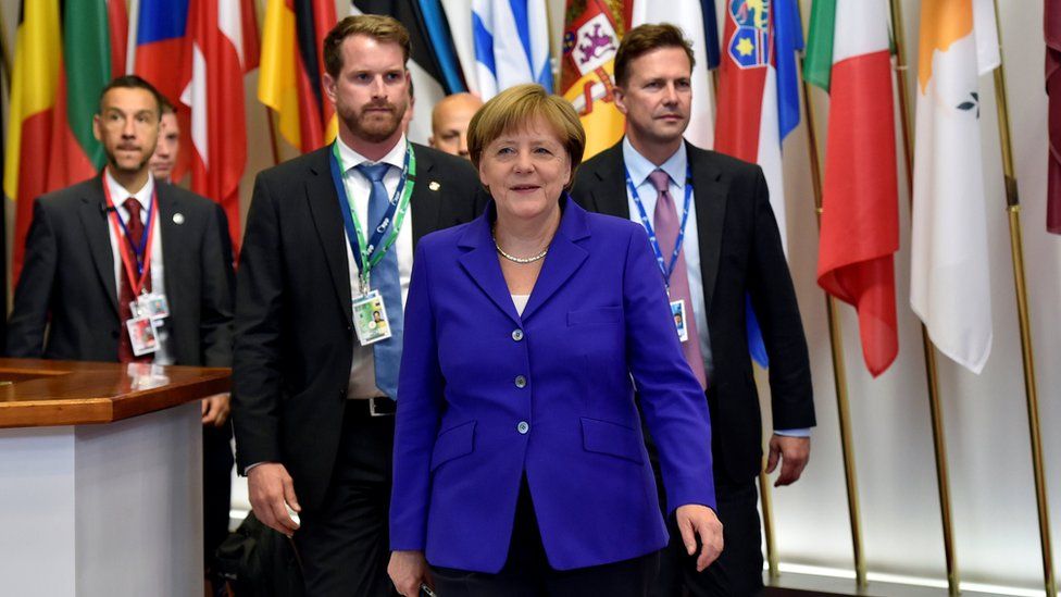 Angela Merkel leaves after the EU Summit in Brussels, Belgium, June 29, 2016.