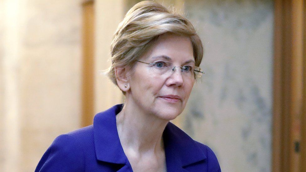 US Senator Warren arrives for procedural vote on Kavanaugh nomination on Capitol Hill in Washington, 5 October 2018