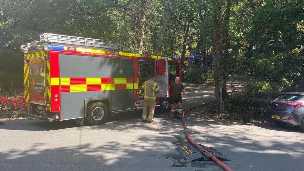 Wildfire breaks out in Truro, Cornwall - BBC News