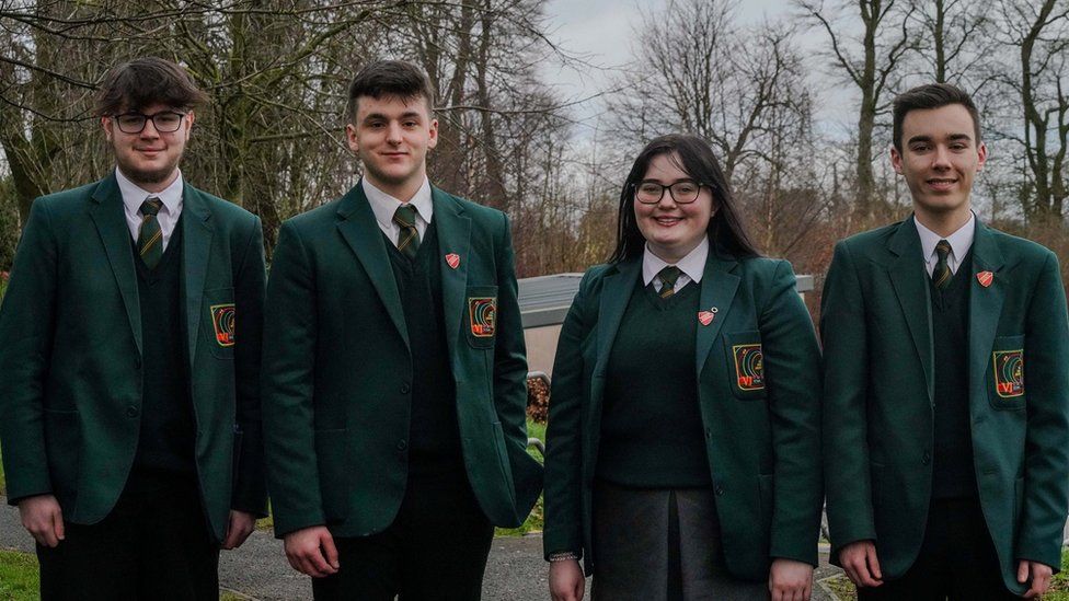 Jacob, Louis, Terri-Anne and Jack from Lagan College, Belfast