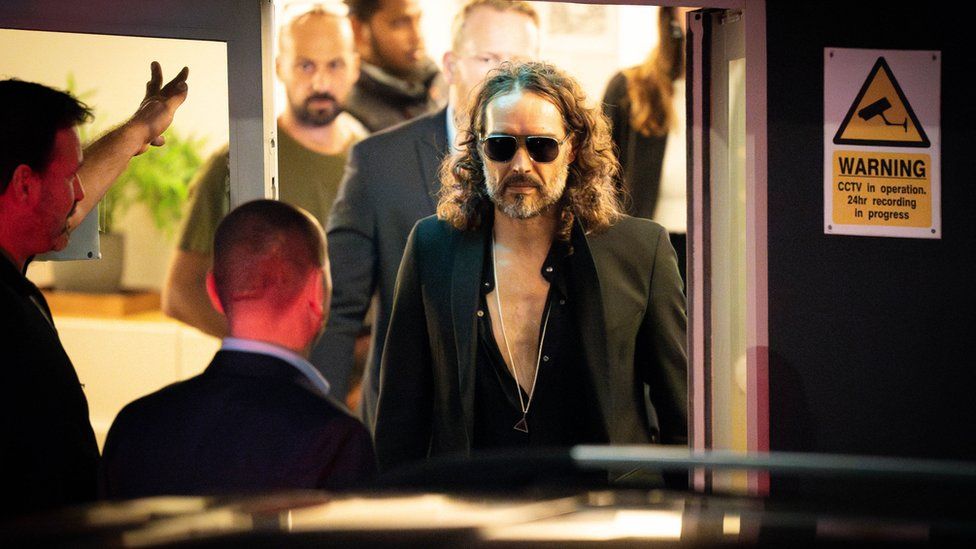 Russell Brand leaving the gig