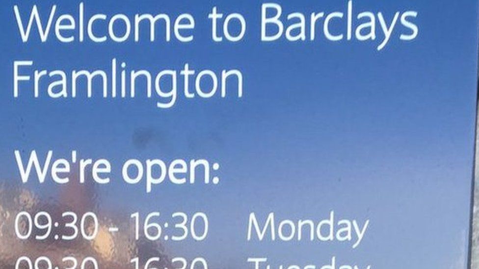 The Barclays sign which says Framlington