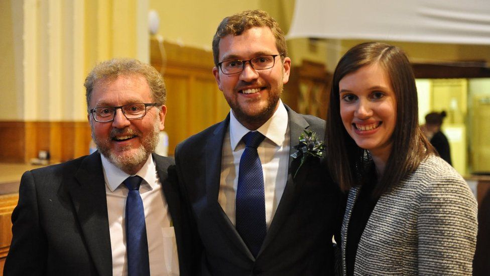 David Mundell with son Oliver Mundell and his wife Catherine
