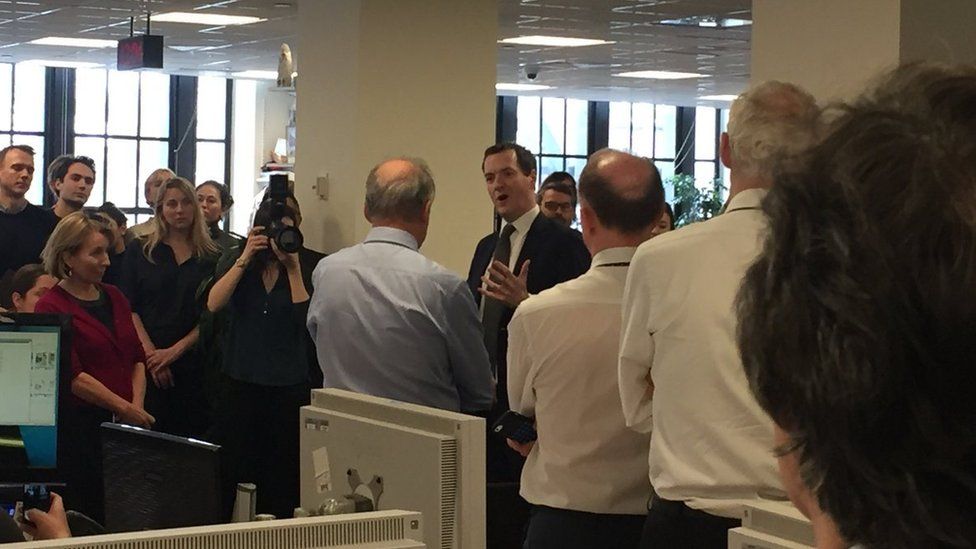 George Osborne at the Evening Standard offices
