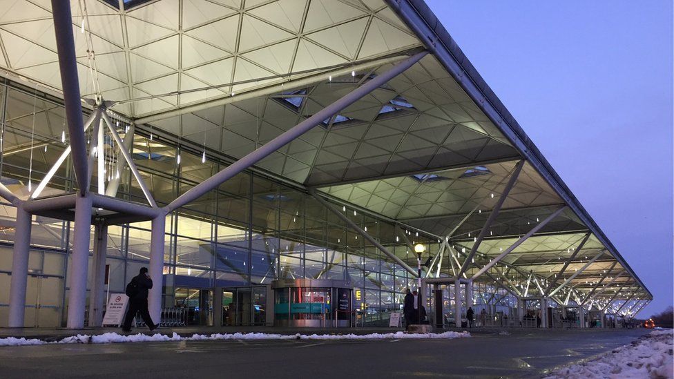 The front of London Stansted Airport.