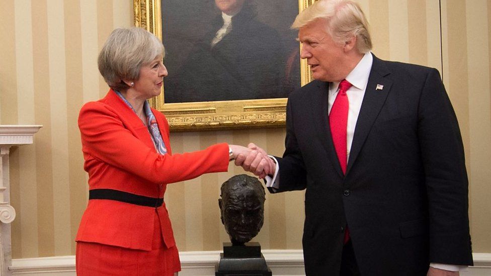 Donald Trump and Theresa May have reaffirmed their commitment to the Nato alliance after White House talks.