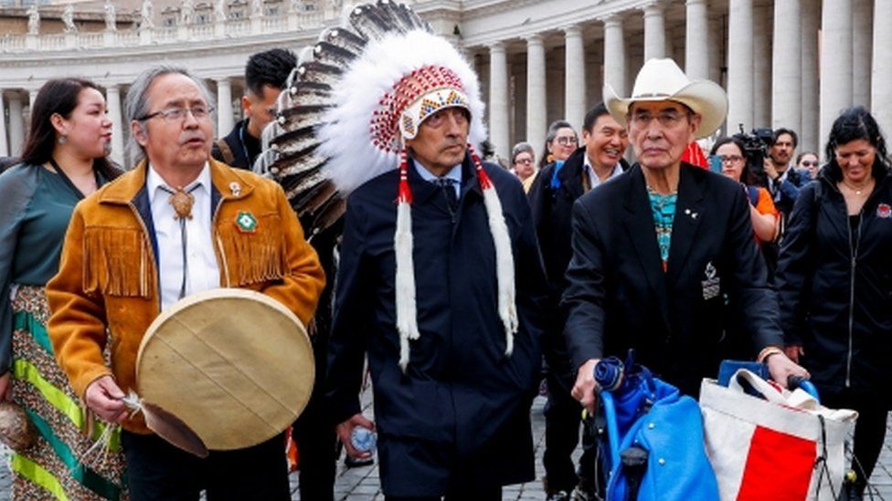 Canadian indigenous leaders in Vatican City