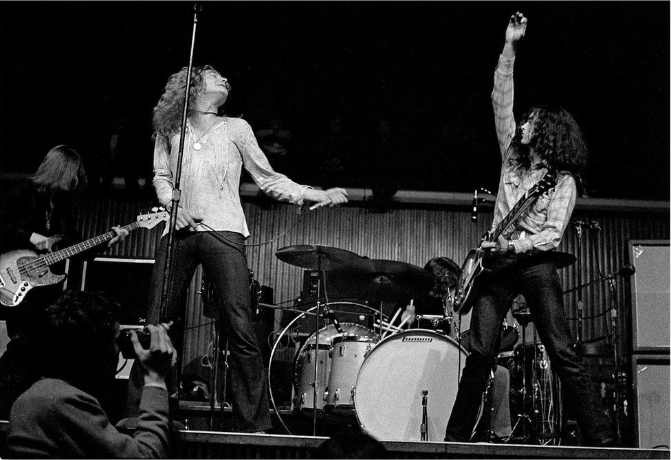 Led Zeppelin performing