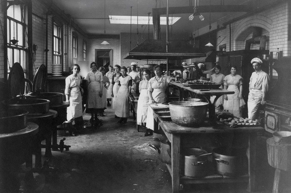 Kitchen and kitchen staff in the Old War Office