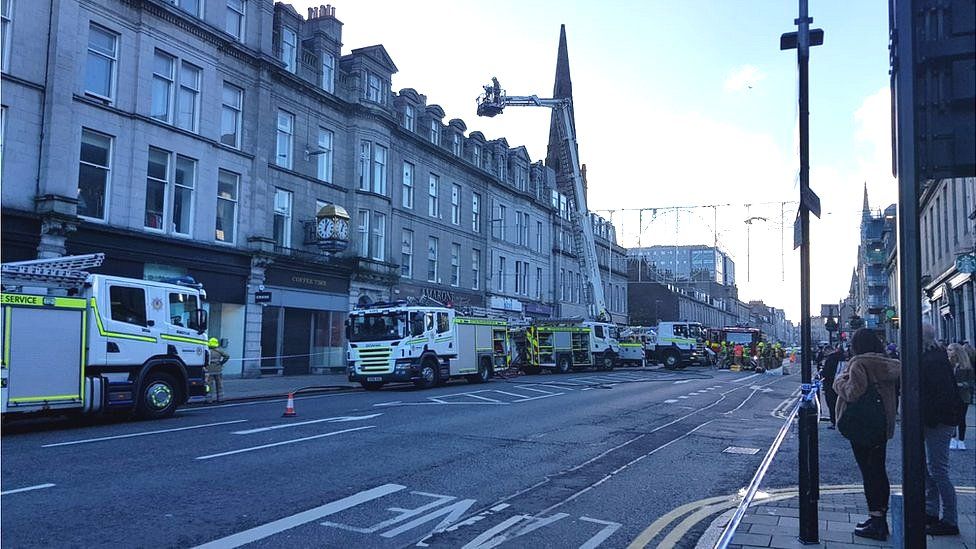 Fire crews at the scene in Union Street
