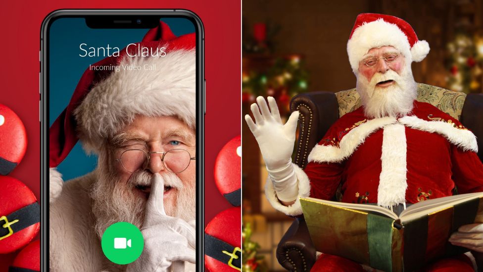 Screenshots of santa video calls