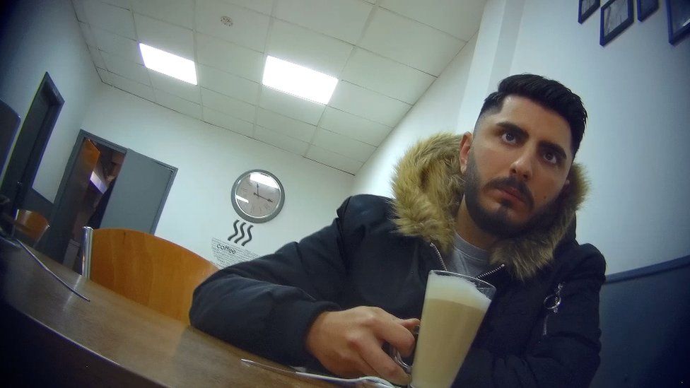 Erdal pictured in a cafe during undercover filming