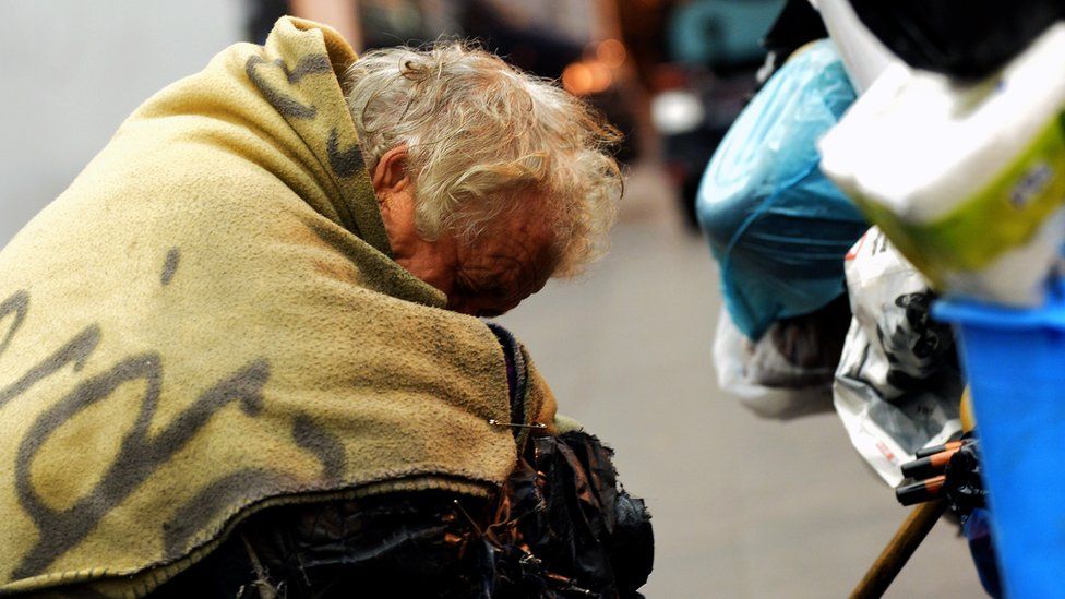 Homeless person in Italy (file image)