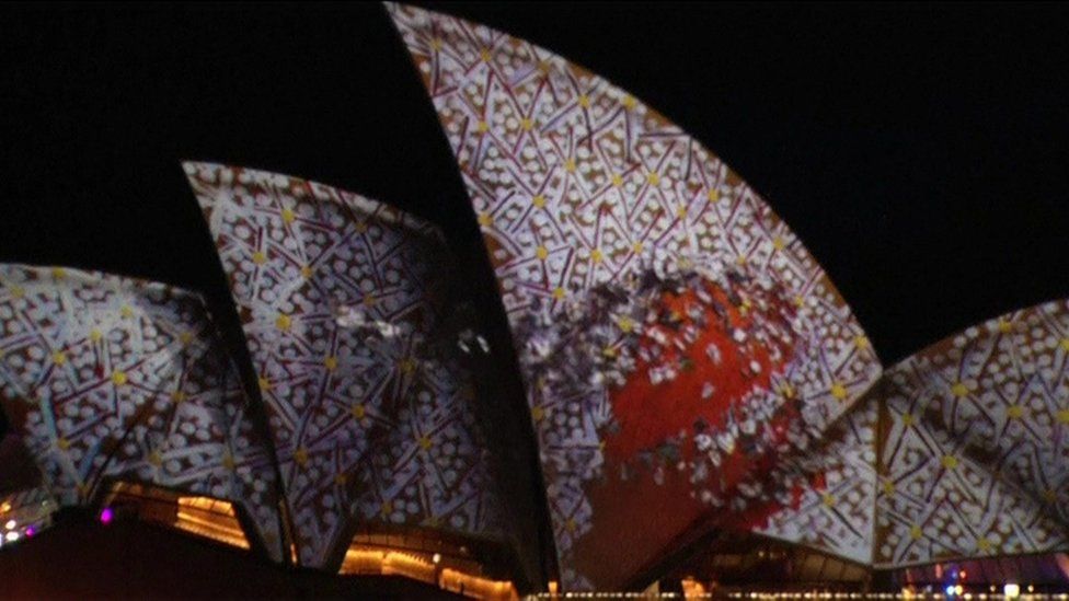 Sydney Opera House, illuminated
