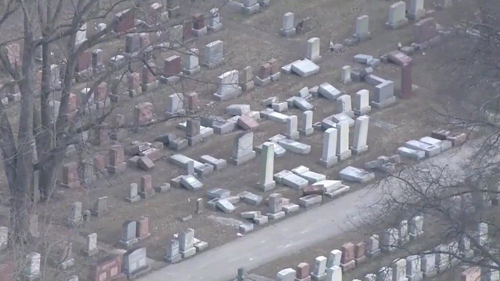 damaged headstones