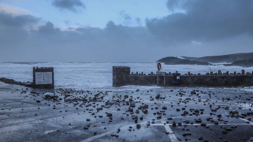 Pebbles washed up at Whitesands Bay, Pembrokeshire