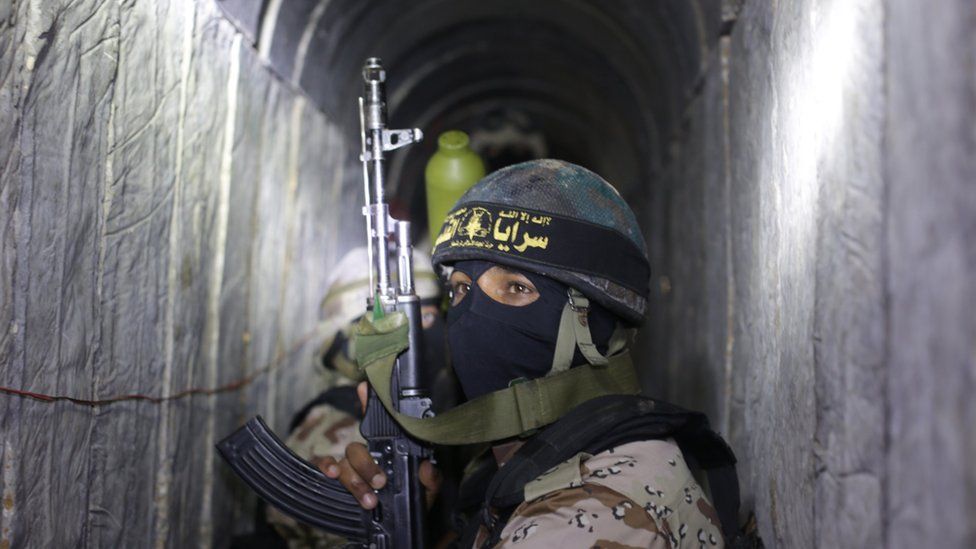 Palestinian militant in tunnel in Gaza (file photo)