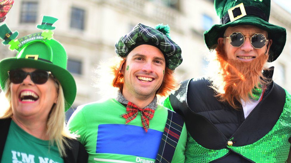 Participants during the Mayor of London's St Patrick's Day Parade.