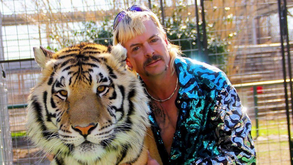 Joe Exotic and a tiger