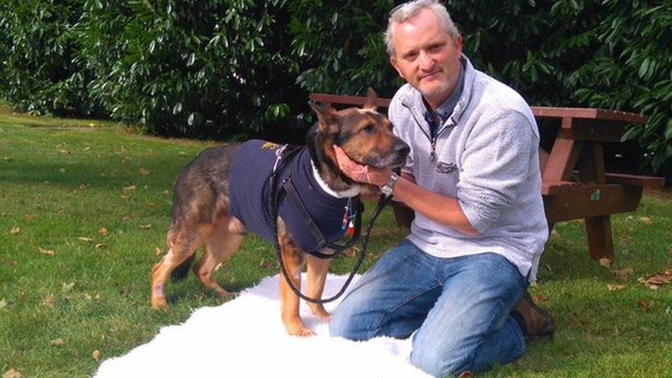 Police dog Finn and handler PC Dave Wardell