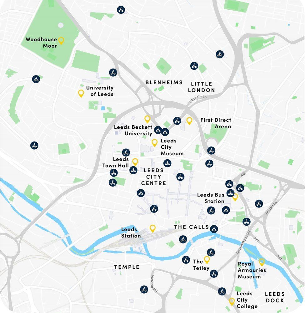 Leeds City Bikes locations