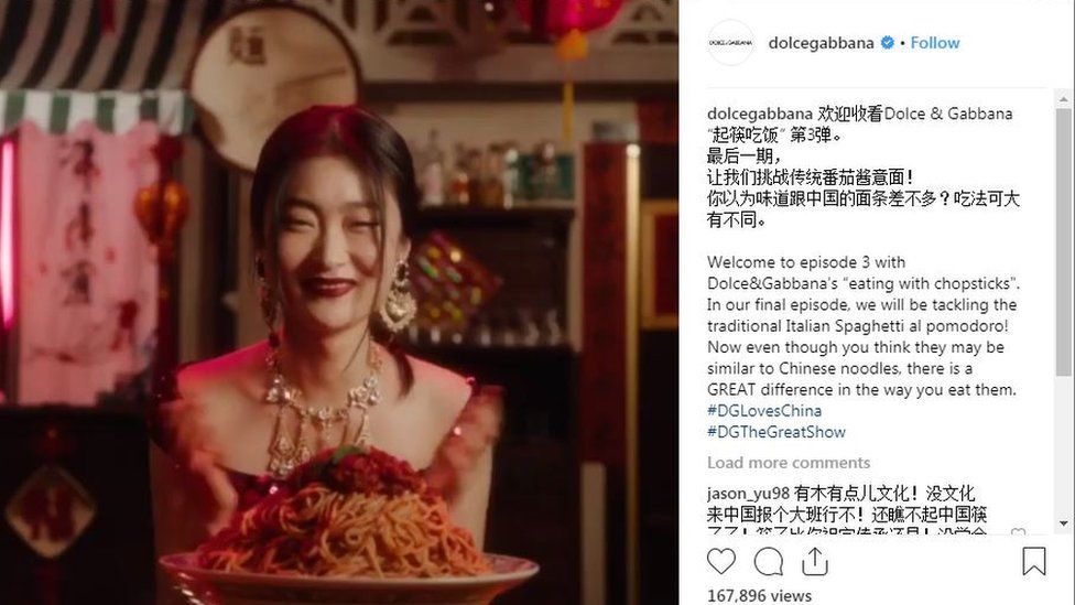 dolce gabbana chopsticks ad