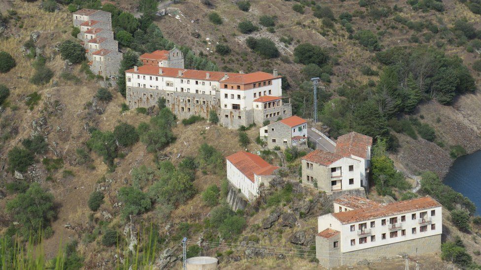 An aerial view of Salto de Castro, a hillside village on the Portuguese border