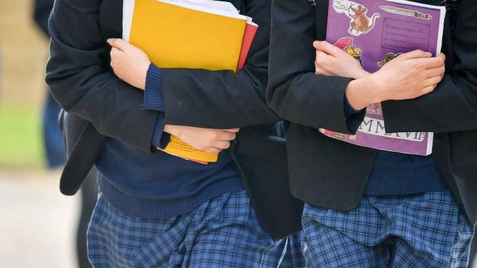 Girls in school uniform