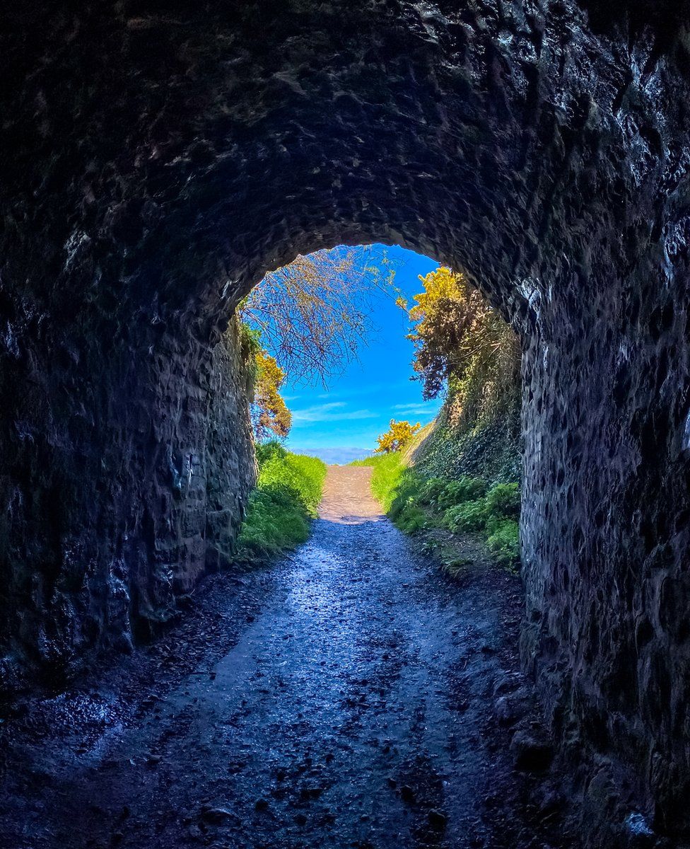 Tunnel on coastal path in East Lothian