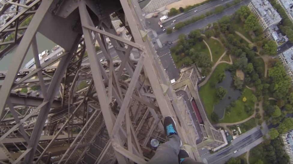 James Kingston POV video of climbing Eiffel Tower