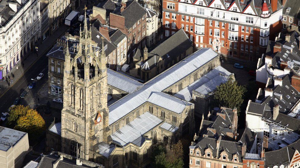 Aerial view of Newcastle Cathedral