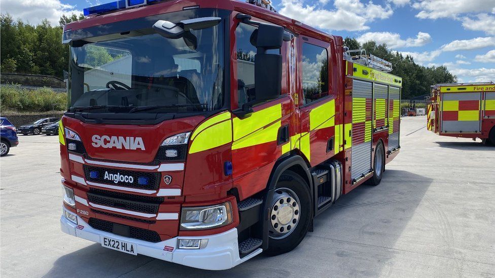 Essex fire engine in a car park