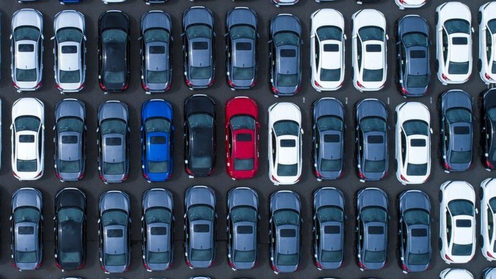 Large number of cars in a car park